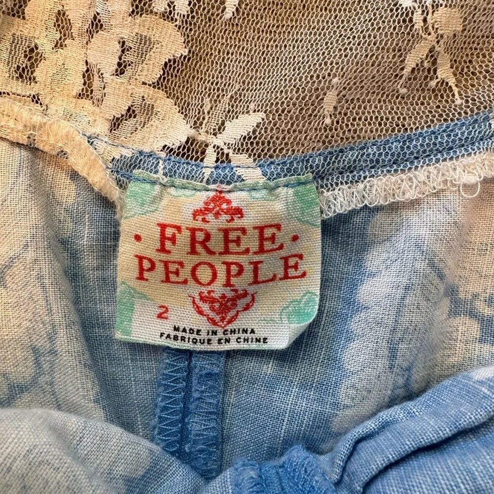 Free People Linen Blend Mini Dress